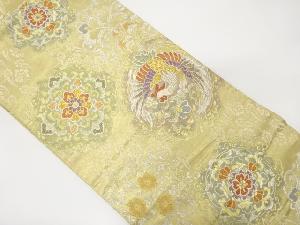 鏡裏に鳳凰・華文模様織り出し袋帯